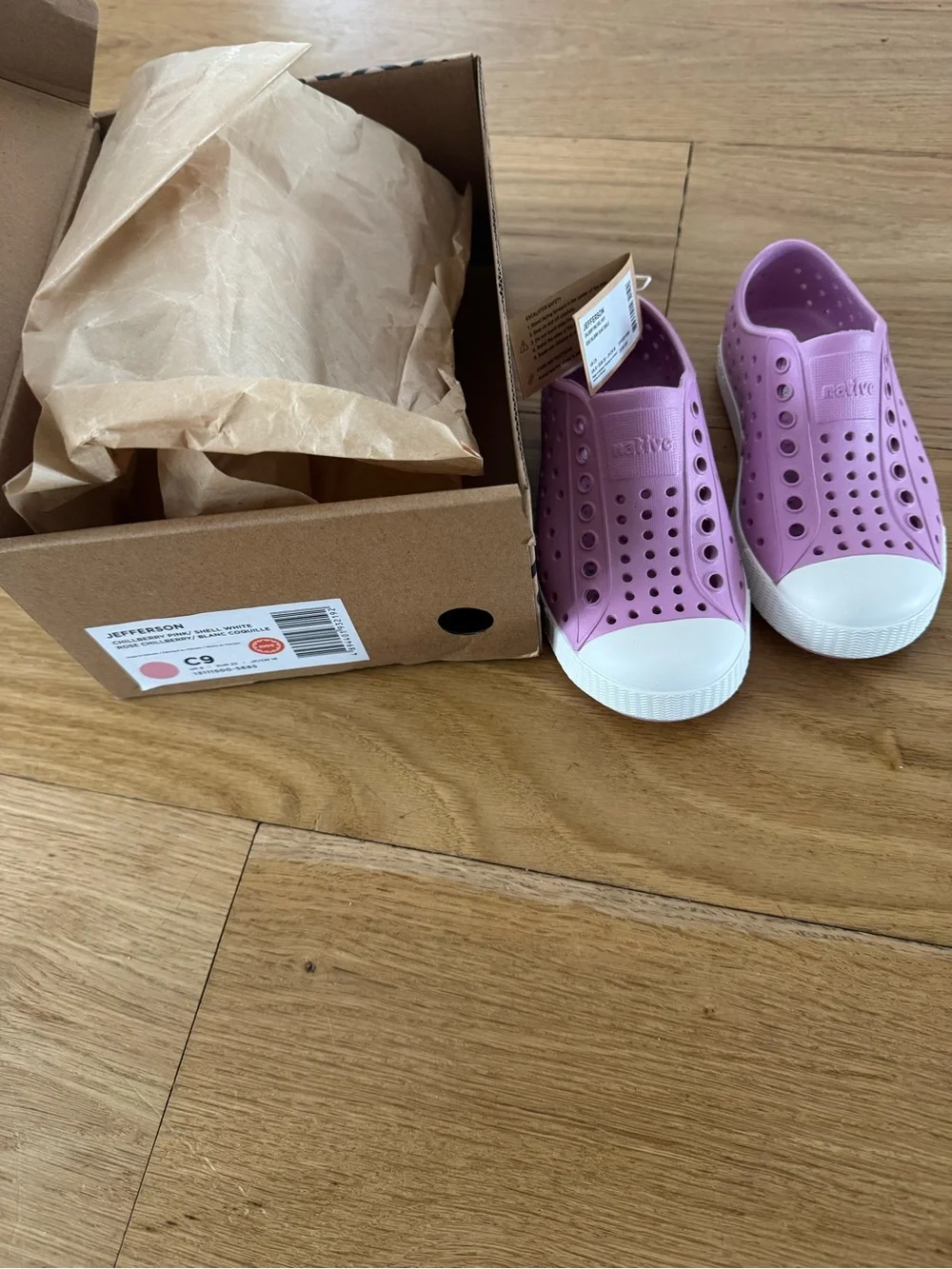 Native Kids Pink Slip-On Water Shoes with White Toe Cap